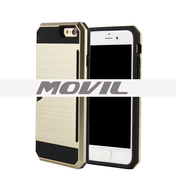 NP-2623 PU de TPU con ranura para tarjeta para iPhone 6-10